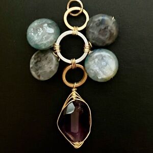 Amethyst and Labradorite Pendant Handmade